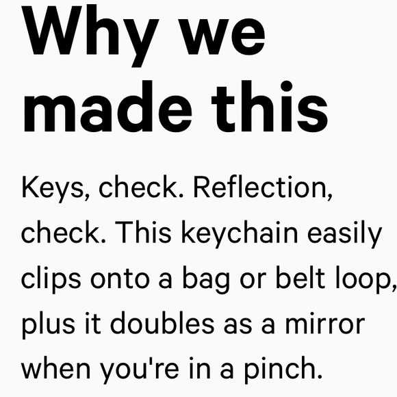 Lululemon BLACK Bag Charm & Keychain with Mirror BNWT - Picture 6 of 10